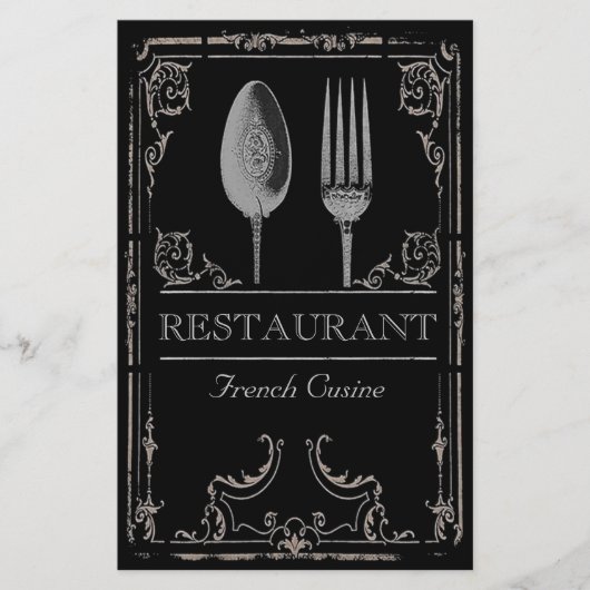 Silver Spoon Fork Restaurant Cafe Flyer (Voorkant)