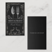   Silver Spoon Fork Restaurant Chef Visitekaartje (Voorkant / Achterkant)