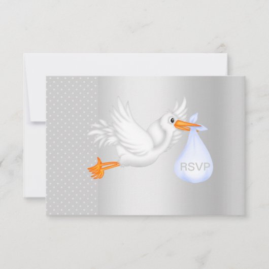 SILVER SPOT RSVP STORK KAARTJE (Voorkant)