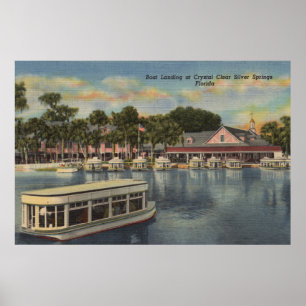 Silver Springs, FL - Waterfront Uitzicht van Boat Poster