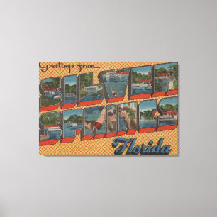 Silver Springs, Florida - Grote Letter-scènes Canvas Afdruk