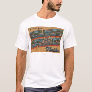 Silver Springs, Florida - Grote Letter-scènes T-shirt