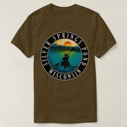 Silver Springs Pond Wisconsin Kayaking T-shirt (Design voorkant)