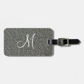 Silver Sprinkles Monogram Bagagelabel (Voorkant horizontaal)