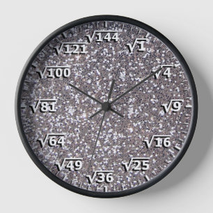 Silver Square Root Clock Wiskunde Wiskunde Klok