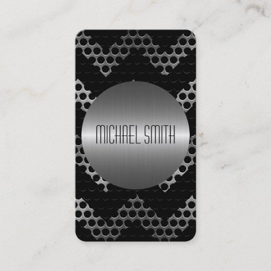 Silver Stainless Steel Metal 3 Visitekaartje (Voorkant)