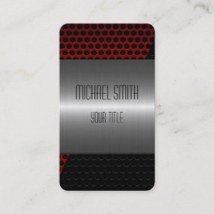 Silver Stainless Steel Metal Hole 3 Visitekaartje