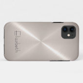 Silver Stainless Steel Metal Kijk Case-Mate iPhone Case (Achterkant (horizontaal))