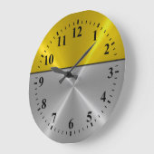 Silver Stainless Steel Metal Note Deco 6 Grote Klok (Hoek)