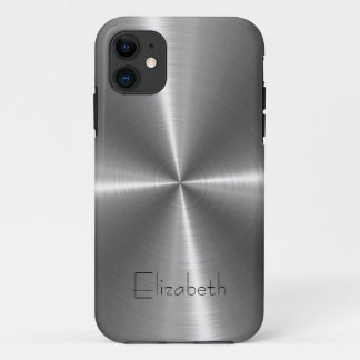 Silver Stainless Steel Print iPhone 11 Hoesje