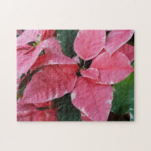 Silver Star Marble Poinsettias Pink Holiday Floral Legpuzzel