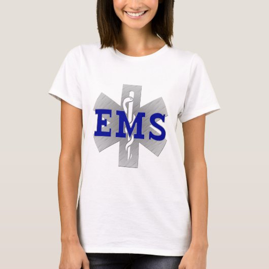 Silver Star met Blue EMS T-shirt (Voorkant)