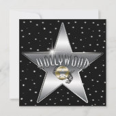 Silver Star Old Retro Hollywood Sparkle Uitnodigin Kaart (Voorkant)