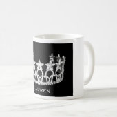 Silver Star Pageant Crown Personalized Name Mok (Voorkant rechts)