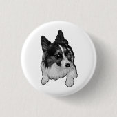 Silver-Star Pup Pin Ronde Button 3,2 Cm (Voorkant)