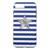 Silver Star-strips Case-Mate iPhone Case (Achterkant)