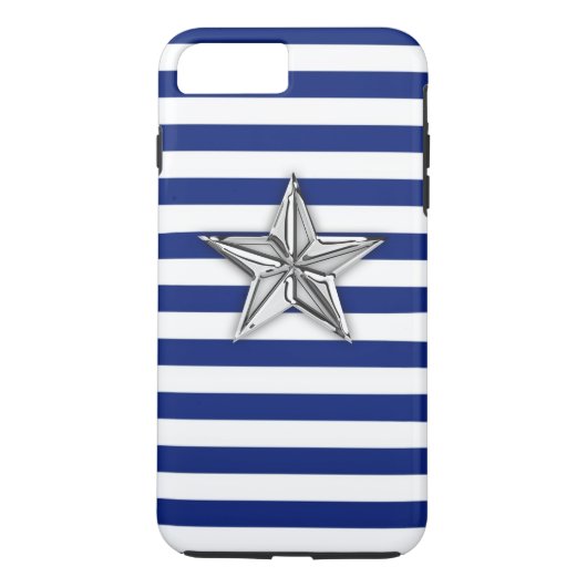 Silver Star-strips Case-Mate iPhone Case (Achterkant)