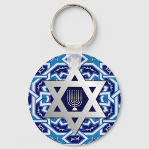 Silver Star van David Jewish Feestdagen Gift Sleutelhanger
