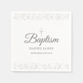 Silver Stardust Baptism Christening Servet (Voorkant)