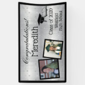Silver Stars, gepersonaliseerd op twee foto-Afstud Spandoek (Verticaal)