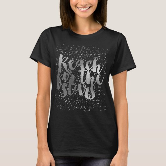 Silver Stars Inspirerend Quote T-shirt (Voorkant)