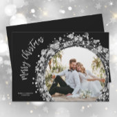 Silver Stars Merry Kerstfoto Feestdagenkaart