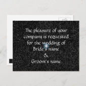 Silver Stars op Black Wedding Nodig Briefkaarten u (Voorkant / Achterkant)