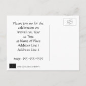 Silver Stars op Black Wedding Nodig Briefkaarten u (Achterkant)