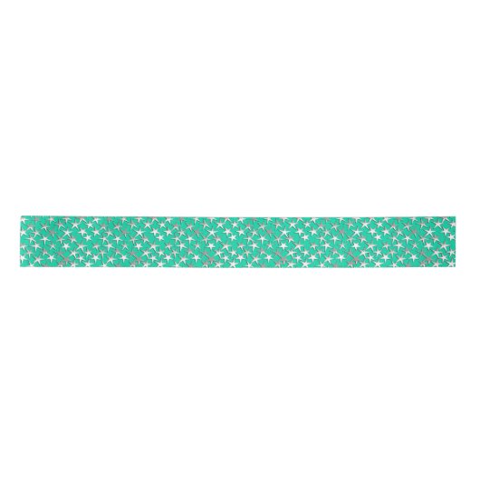 Silver Stars over Turquoise Lint (Voorkant)