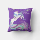 Silver Stars Sparkle Eenhoorn Kussen (Achterkant)