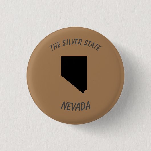 Silver State Badge Ronde Button 3,2 Cm (Voorkant)