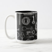 Silver Steampunk Keys en Key Holes Coffee Mok (Links)