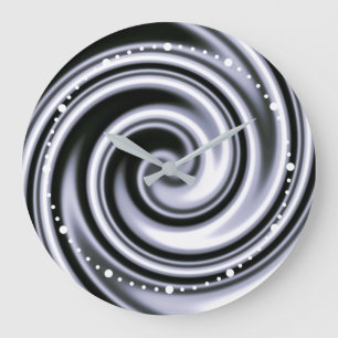 Silver Steel Blue Soft Focus Spiral Swirl Illusion Grote Klok