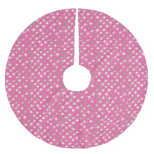 Silver sterren op fuchsia roze kerstboom rok