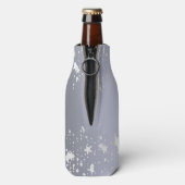 Silver sterren White party monogram name Flesjeskoeler (Fles Achterkant)