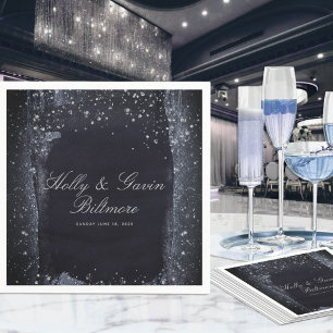 Silver Sterrennacht Wedding Cocktail Napkins Servet