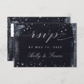 Silver Sterrennacht Wedding Mail-In RSVP (Voorkant / Achterkant)