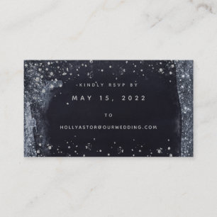 Silver Sterrennacht Wedding Online RSVP-kaart Visitekaartje