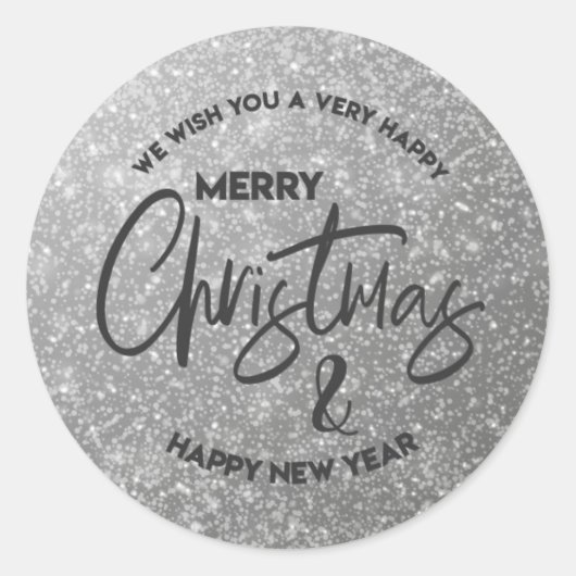 Silver Sticker Merry Kerstmis (Voorkant)