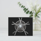 Silver Sticks Pentagram Briefkaart (Staand voorkant)