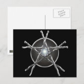Silver Sticks Pentagram Briefkaart (Voorkant / Achterkant)