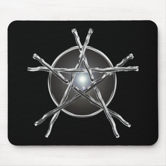 Silver Sticks Pentagram Mousepad Muismat (Voorkant)