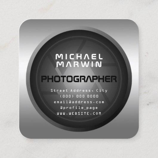 Silver-stijl visitekaartje lens-vierkant (Achterkant)