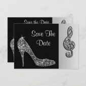 Silver Stiletto & Treble Cleft 25th sparen de Datu Save The Date (Voorkant / Achterkant)