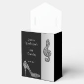 Silver Stiletto & Treble Cleft Verjaardag Bedankdoosjes (Geopend)