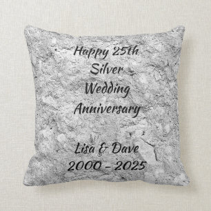 Silver Stone 25th Silver Wedding Jubileum Kussen