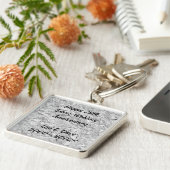 Silver Stone 25th Silver Wedding Jubileum Sleutelhanger (Zijkant)