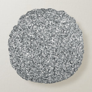 Silver Stone Gary Gold Marble Paarse Glitter Rond Kussen