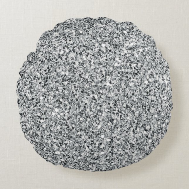 Silver Stone Gary Gold Marble Paarse Glitter Rond Kussen (Voorkant)