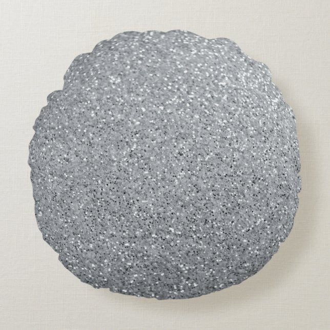 Silver Stone Gary Gold Marble Paarse Glitter Rond Kussen (Voorkant)